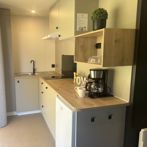 Mobilheim 2 personen - Mobilheim Confort Cahita 17,8m² (1Schlafzimmer) + überdachte Terrasse 13,5m²