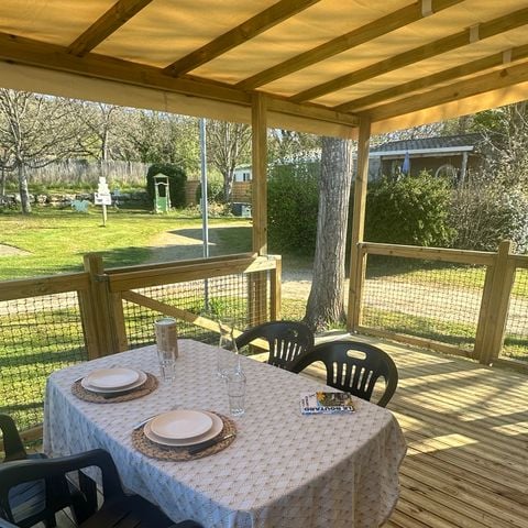 Stacaravan 2 personen - Comfort Stacaravan Cahita 17,8m² (1 slaapkamer) + overdekt terras 13,5m² (1 slaapkamer)