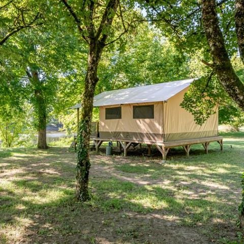 Tente en toile et en bois 5 personnes - Lodge CONFORT 2ch 5 - sans sanitaires