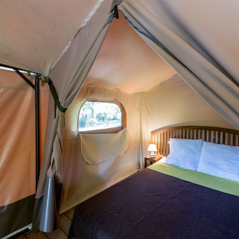 Tente en toile et en bois 5 personnes - Lodge CONFORT 2ch 5 - sans sanitaires
