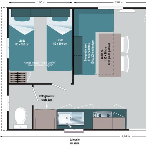 Stacaravan 4 personen - Comfort 1