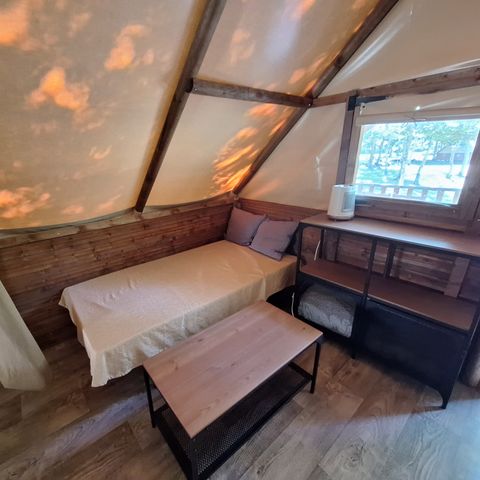 TIENDA DE LONA Y MADERA 4 personas - Tienda AMAZONE sin instalaciones sanitarias para 4 personas