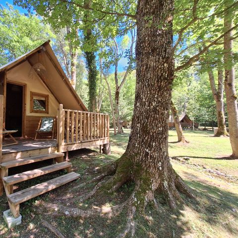 CANVAS AND WOOD TENT 2 people - AMAZONE tent without sanitary facilities PRICE FOR 2 PEOPLE