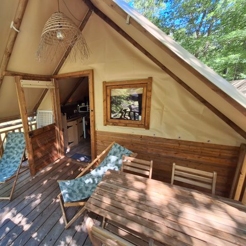 TENDA IN TELA E LEGNO 4 persone - Tenda AMAZONE senza servizi igienici per 4 persone