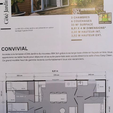 BUNGALOW 7 personnes - Mobil home Luxe 7 pers