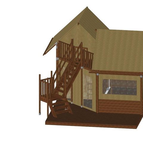 TIENDA DE LONA Y MADERA 6 personas - Cabatente 4/6 pers