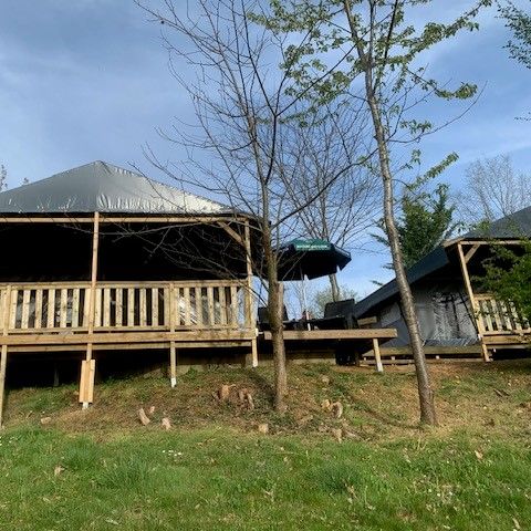 TENDA IN TELA E LEGNO 6 persone - Lodgetent, tipo LG+ giorno di cambio sabato