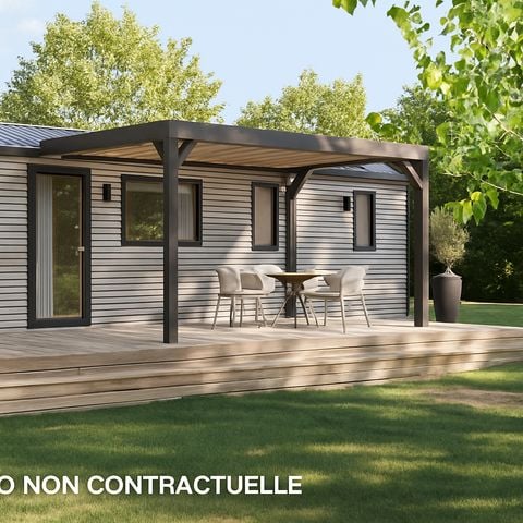 Stacaravan 8 personen - Stacaravan BREZONS Premium 41 m² - Met airconditioning (4 slaapkamers, 8 personen) 2 badkamers - Uitzicht op het meer 4/8 personen