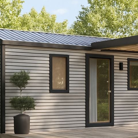 Stacaravan 8 personen - Stacaravan BREZONS Premium 41m2 (4bed 8 pers) en 2 badkamers Uitzicht op het meer