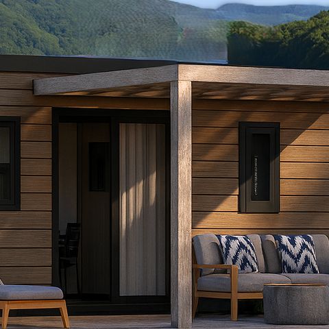 Mobile home 6 persons - SERAC Premium 36m² Mobile Home – Air-conditioned (3 bedrooms, sleeps 6) – Lake view (sleeps 2–6)