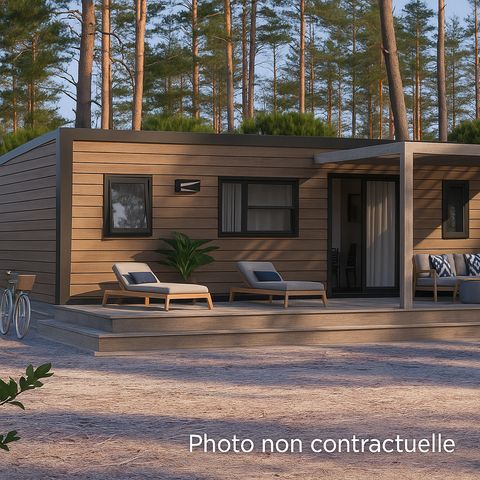Mobile home 6 persons - SERAC Premium 36m² Mobile Home – Air-conditioned (3 bedrooms, sleeps 6) – Lake view (sleeps 2–6)