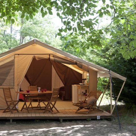 Tente en toile et en bois 4 personnes - Lodge Confort 2 chambres