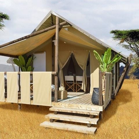 TENTE 4 personnes - TENTE LODGE JUNGLE (2023) 25 M² SANS SANITAIRE 4 PERS