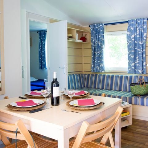 BUNGALOW 6 personnes - MOBIL HOME BERMUDES PLUS (3 chambres, TV, lave-vaisselle)