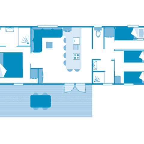 Mobile home 6 persons - Cottage Perigord 6p 3ch clim Premium