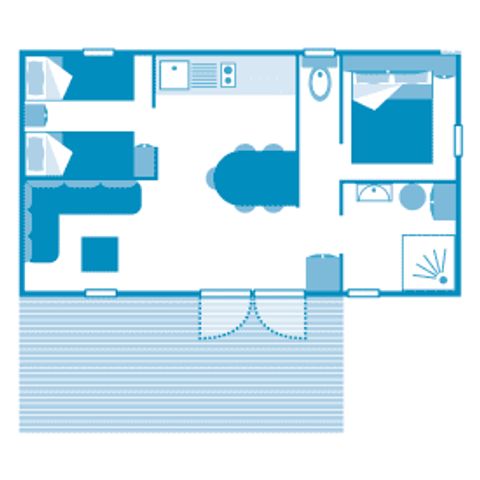 Mobile home 5 persons - Cottage Ellione 4/5p 2ch air-conditioned ***
