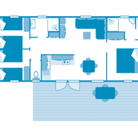 MOBILE HOME 6 people - Cottage 6p 3ch 2sdb air conditioning ****