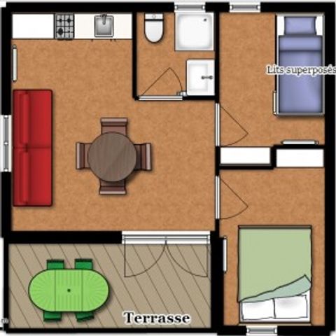 Chalet 4 persons - CHALET WITHOUT TV 4/6 PERS GL + SUP