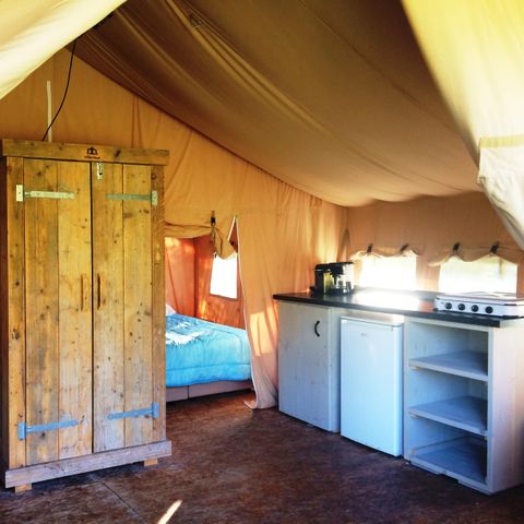 Tent van canvas en hout 4 personen - Safaritent 35m