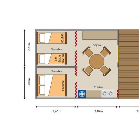 TIENDA DE LONA Y MADERA 4 personas - La cabaña techada