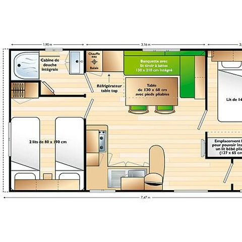 MOBILHOME 6 personas - 4/6 personas- 2 dormitorios