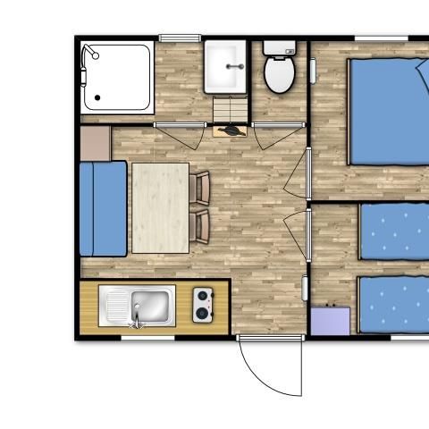 Mobile home 4 persons - 21 m²: A small, comfortable model.