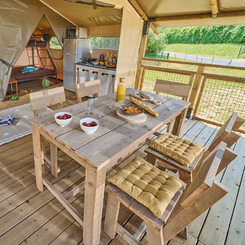 ALBERGUE 5 personas - BALI cabaña de lona - 32 m² - sin instalaciones sanitarias