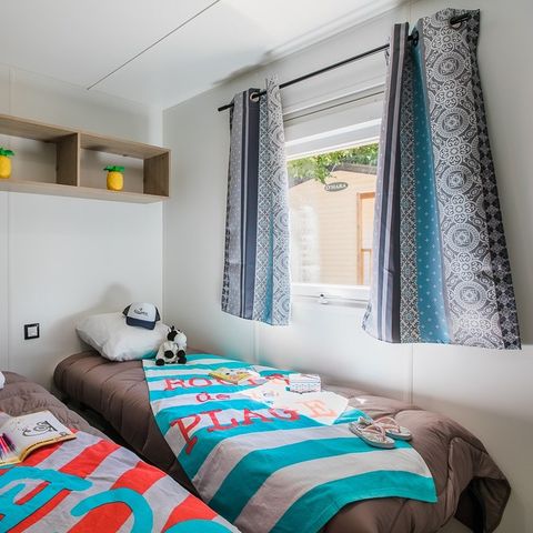 Stacaravan 4 personen - Comfort-stacaravan met 2 slaapkamers en airconditioning