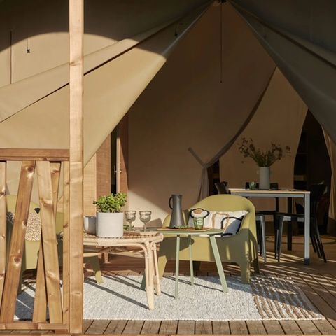 Lodge 4 personen - Lodge 2 sl.k. 4 pers (geen elektriciteit)