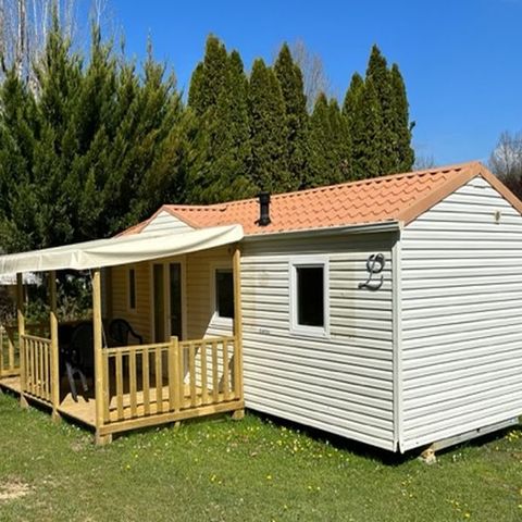 Mobilheim 5 personen - Mobilheim LOUISIANE : 2 Schlafzimmer - Überdachte Terrasse - 4 Betten + 1 Einzelbett - Großer Kühlschrank 4/5 Pers.