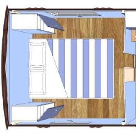 Hébergement 4 personnes - Roulotte Standard 20m² (1 chambre) sans sanitaires