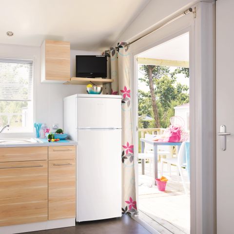 Mobilheim 6 Personen - Komfort 33-35m² (3 Zimmer- 1 Badezimmer) TV