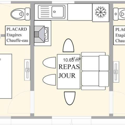 Chalet 4 personen - Premium 35m² (2 Schlafzimmer - 2 Badezimmer) TV - Geschirrspülmaschine