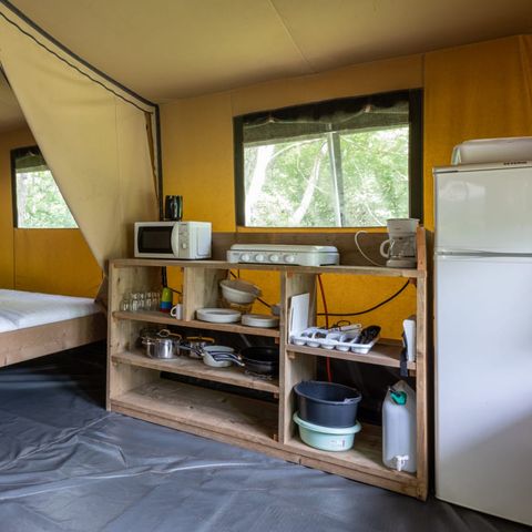 TIENDA DE LONA Y MADERA 6 personas - Tienda de campaña Glamping Verney
