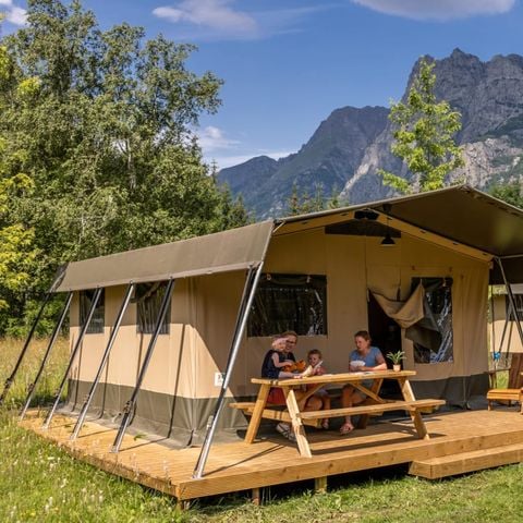 TIENDA DE LONA Y MADERA 6 personas - Tienda de campaña Glamping Verney