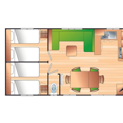 Mobile home 6 persons - Leisure 6 people 3 bedrooms 35m²