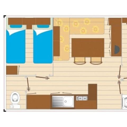 Mobilhome 6 personas - Evasión para 6 personas 2 dormitorios 23m² sala de estar