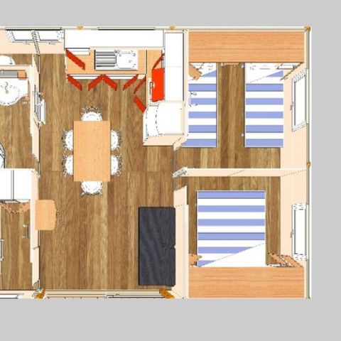 CHALET 6 personas - 3 dormitorios 32m² ocio