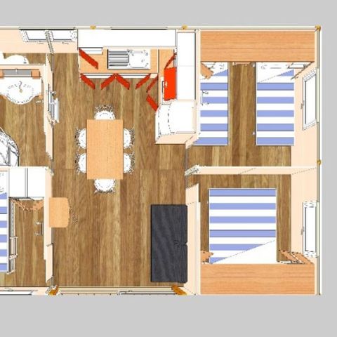Chalet 6 persons - 3-bedroom 32m² leisure