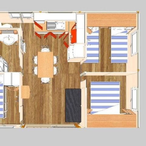 Chalet 6 personen - 3-slaapkamer 32m² vrije tijd