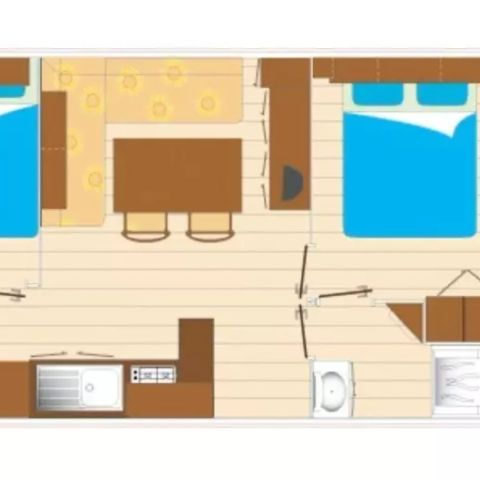 MOBILHOME 6 personas - 3 Habitaciones 4/6 Personas + TV