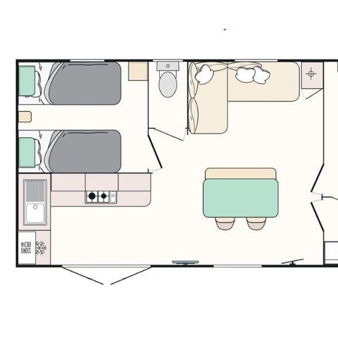 MOBILHOME 7 personas - Casa móvil Evasion+ 7 plazas, 2 habitaciones 30m².
