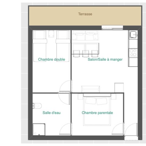 House 6 persons - House 6 persons 2 bedrooms PMR