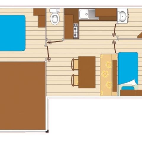 Mobile home 6 persons - 2-bedroom mobile home Evasion sleeps 6 people 28m² - Mobile home Evasion
