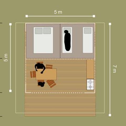 TENDA DA CAMPEGGIO 5 persone - Tenda canadese - Insolite 3* 5 pers.