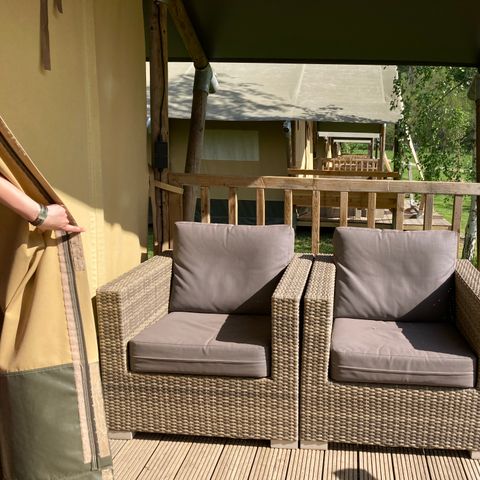 Tente en toile et en bois 5 personnes - Tente SAFARI - Insolite 3* 5 pers