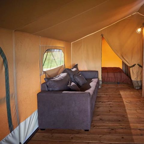 CANVAS AND WOOD TENT 6 people - Lodge Kenya Vintage Confort 46m² - 2 bedrooms + covered terrace 4/5 pers