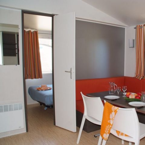 Mobilheim 4 Personen - Mobilheim Confort 27m² 2 Schlafzimmer + überdachte Terrasse - ohne TV-ohne Klimaanlage 4 pers.