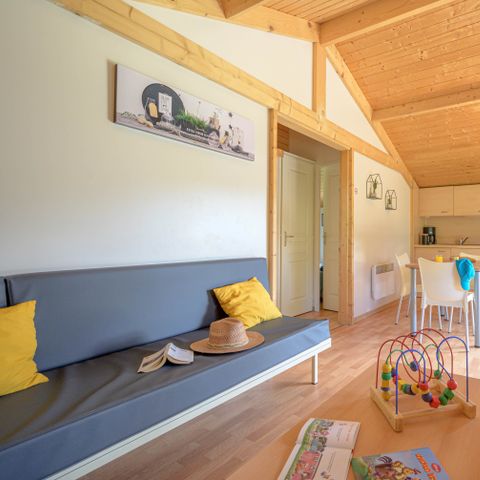 CHALET 5 personnes - Chalet Premium 35m² 2 chambres + terrasse couverte + climatisation + TV + LV 5 pers