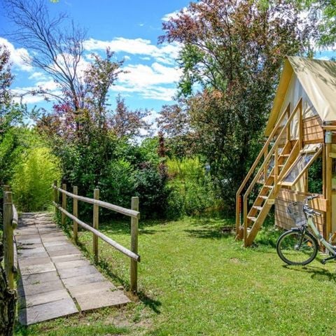 Tente en toile et en bois 2 personnes - BIVOUAC PERCHE CYCLO Sans sanitaires